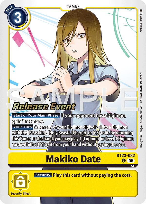 Makiko Date [BT23-082] [Hackers' Slumber Release Event Cards] | Total Play