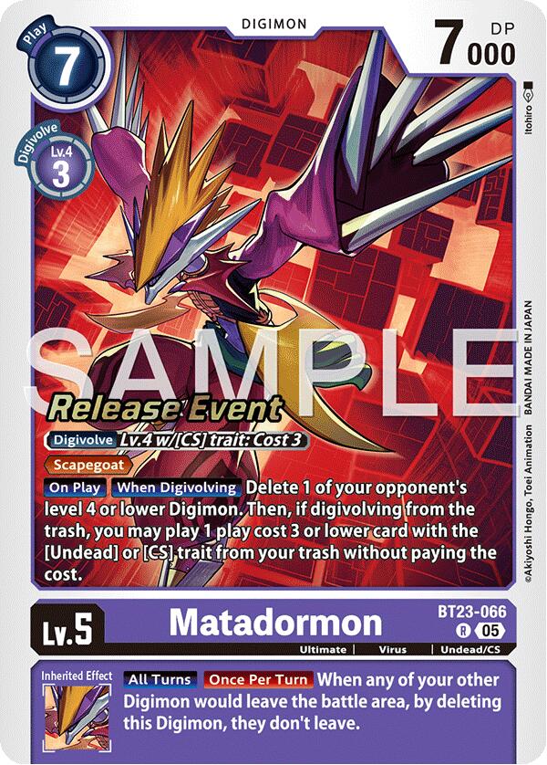 Matadormon [BT23-066] [Hackers' Slumber Release Event Cards] | Total Play
