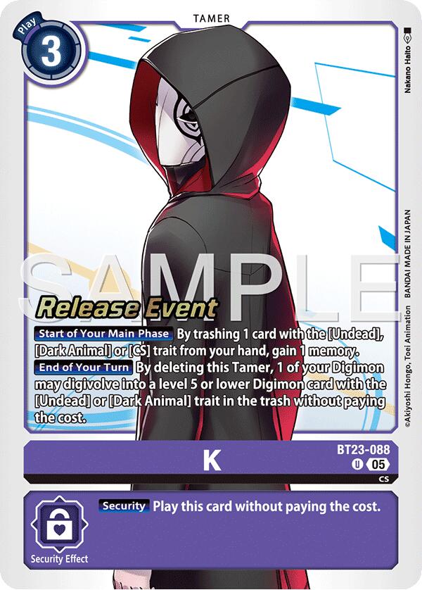 K [BT23-088] [Hackers' Slumber Release Event Cards] | Total Play