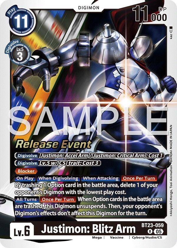 Justimon: Blitz Arm [BT23-059] [Hackers' Slumber Release Event Cards] | Total Play