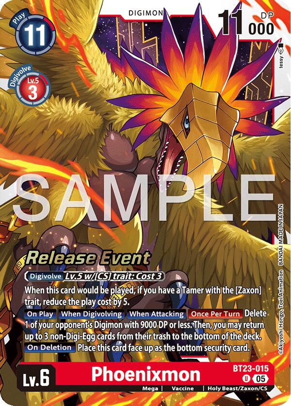 Phoenixmon [BT23-015] [Hackers' Slumber Release Event Cards] | Total Play