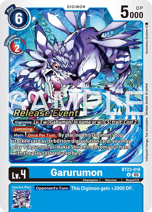 Garurumon [BT23-018] [Hackers' Slumber Release Event Cards] | Total Play