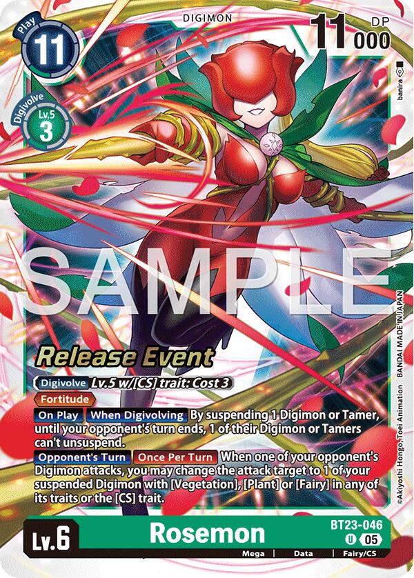 Rosemon [BT23-046] [Hackers' Slumber Release Event Cards] | Total Play