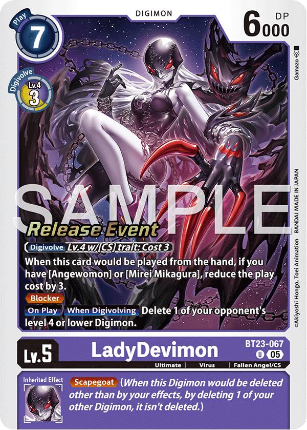 LadyDevimon [BT23-067] [Hackers' Slumber Release Event Cards] | Total Play