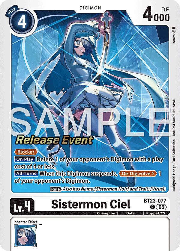 Sistermon Ciel [BT23-077] [Hackers' Slumber Release Event Cards] | Total Play