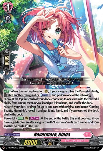 Nevermore, Rinna (D-PR/910EN) [D Promo Cards] | Total Play