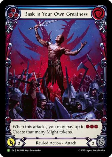 Bask in Your Own Greatness (Blue) [FAB389] (Promo)  Rainbow Foil | Total Play