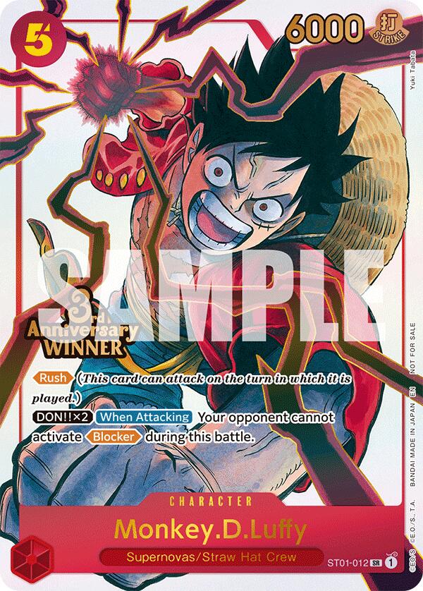 Monkey.D.Luffy (ST01-012) (3rd Anniversary Winner) [One Piece Promotion Cards] | Total Play