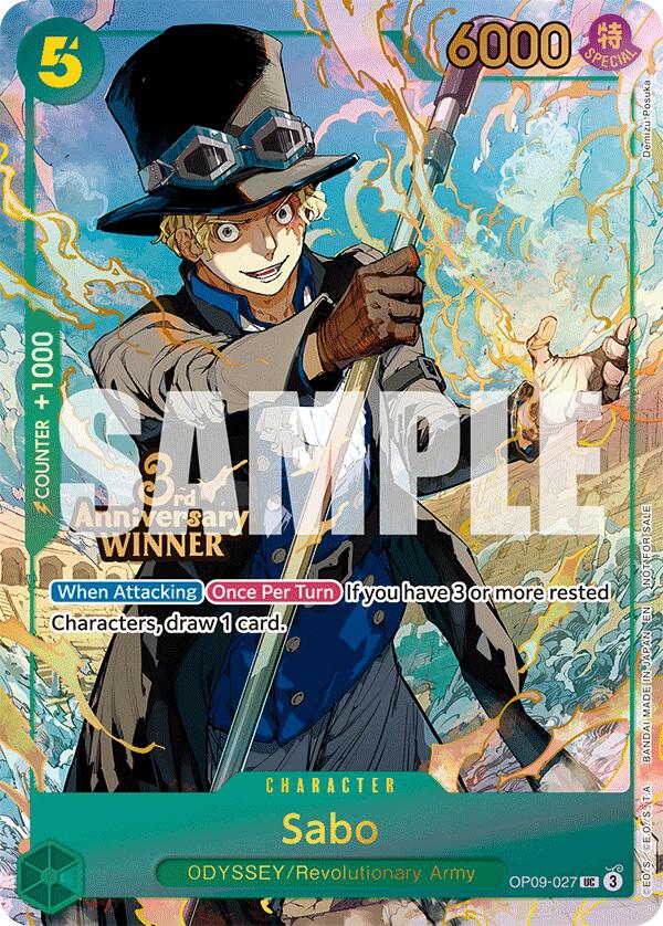 Sabo (OP09-027) (3rd Anniversary Winner) [One Piece Promotion Cards] | Total Play