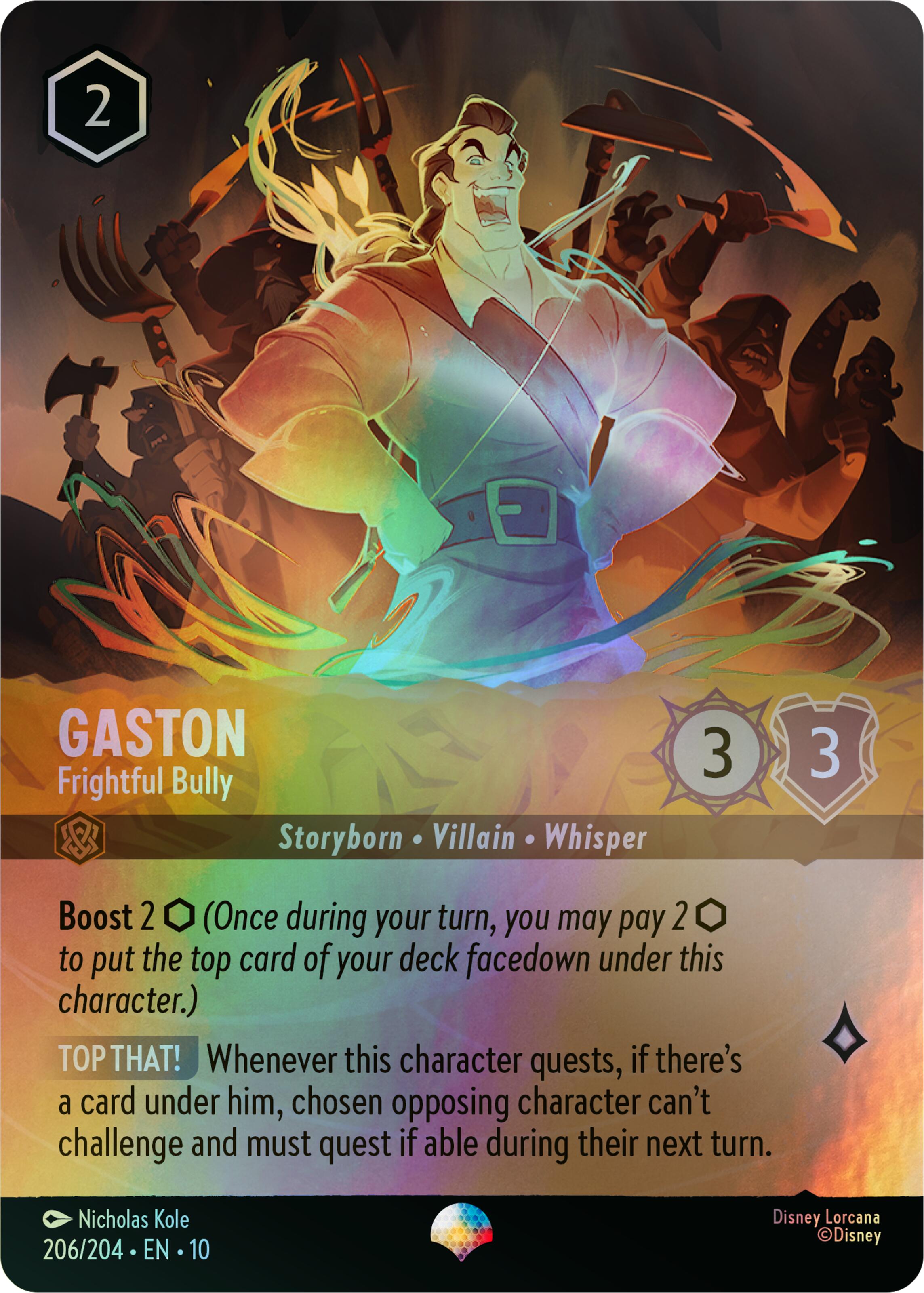 Gaston - Frightful Bully (Epic) (206/204) [Whispers in the Well] | Total Play