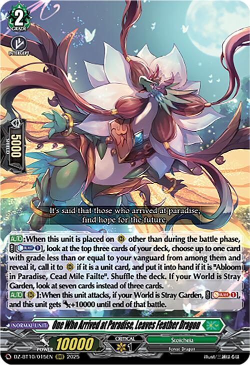 One Who Arrived at Paradise, Leaves Feather Dragon (DZ-BT10/015EN) [Dragonsoul Resonance] | Total Play
