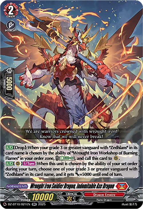 Wrought Iron Soldier Dragon, Indomitable Axe Dragon (DZ-BT10/021EN) [Dragonsoul Resonance] | Total Play