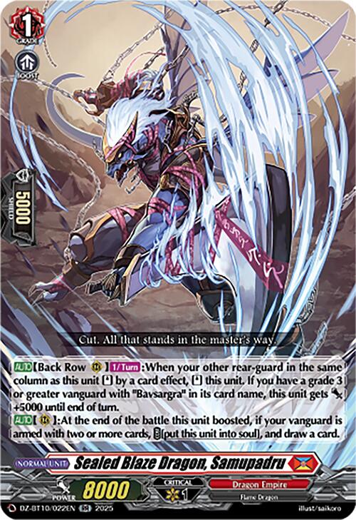 Sealed Blaze Dragon, Samupadru (DZ-BT10/022EN) [Dragonsoul Resonance] | Total Play