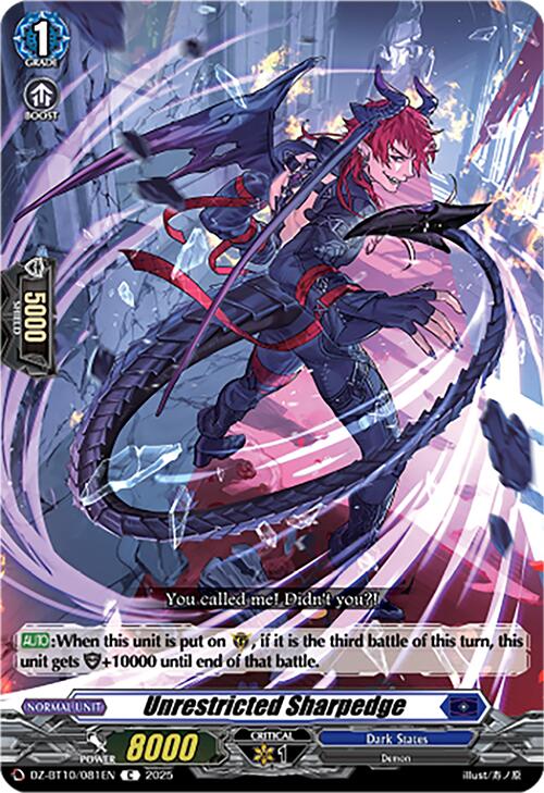 Unrestricted Sharpedge (DZ-BT10/081EN) [Dragonsoul Resonance] | Total Play