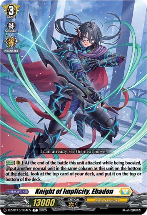Knight of Implicity, Ebadon (DZ-BT10/094EN) [Dragonsoul Resonance] | Total Play