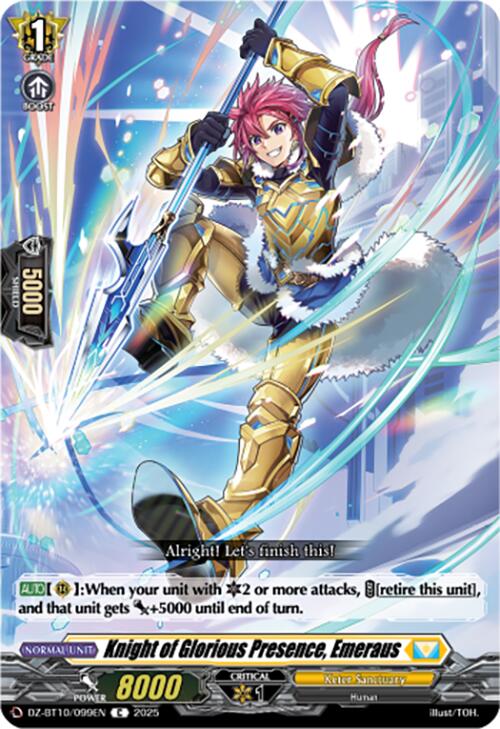 Knight of Glorious Presence, Emeraus (DZ-BT10/099EN) [Dragonsoul Resonance] | Total Play