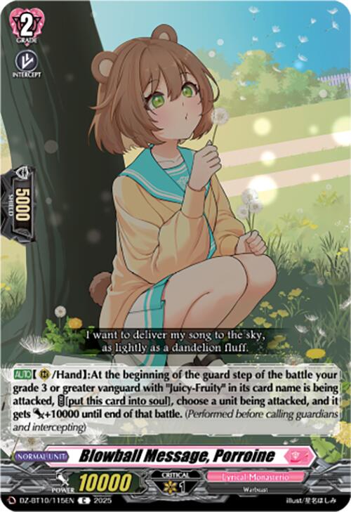 Blowball Message, Porroine (DZ-BT10/115EN) [Dragonsoul Resonance] | Total Play