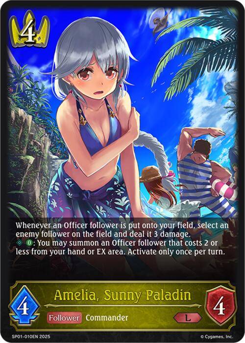 Amelia, Sunny Paladin (SP01-010EN) [Seaside Memories] | Total Play