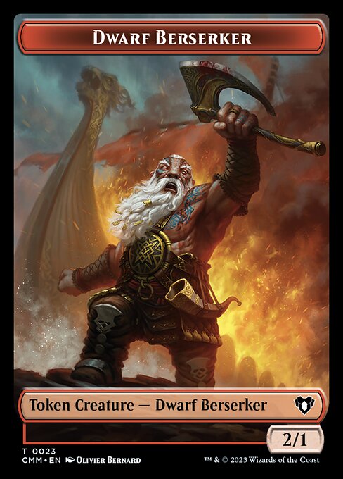 Human Soldier // Dwarf Berserker Double-Sided Token [Commander Masters Tokens] | Total Play