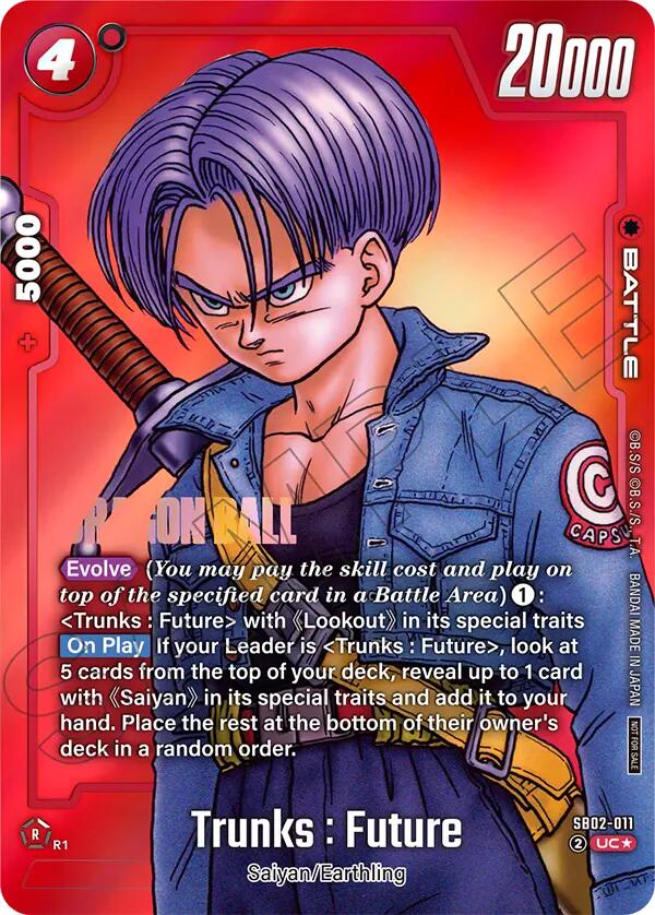 Trunks : Future (SB02-011) (Limited Pack MANGA Version 02) [Fusion World Promotion Cards] | Total Play