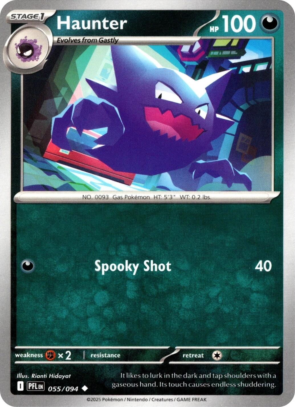 Haunter (055/094) (Reverse Holo) [Mega Evolution: Phantasmal Flames] | Total Play