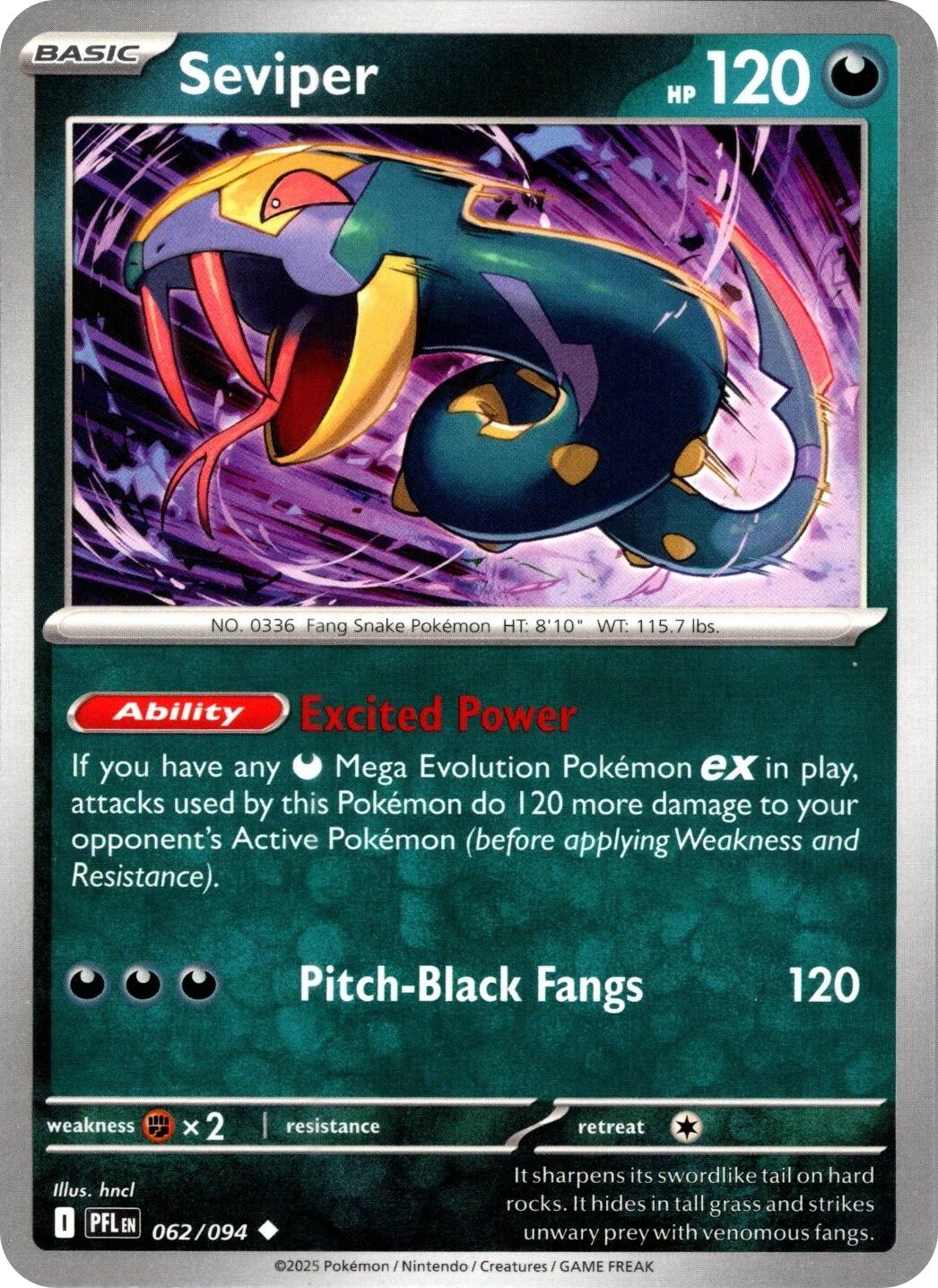 Seviper (062/094) [Mega Evolution: Phantasmal Flames] | Total Play