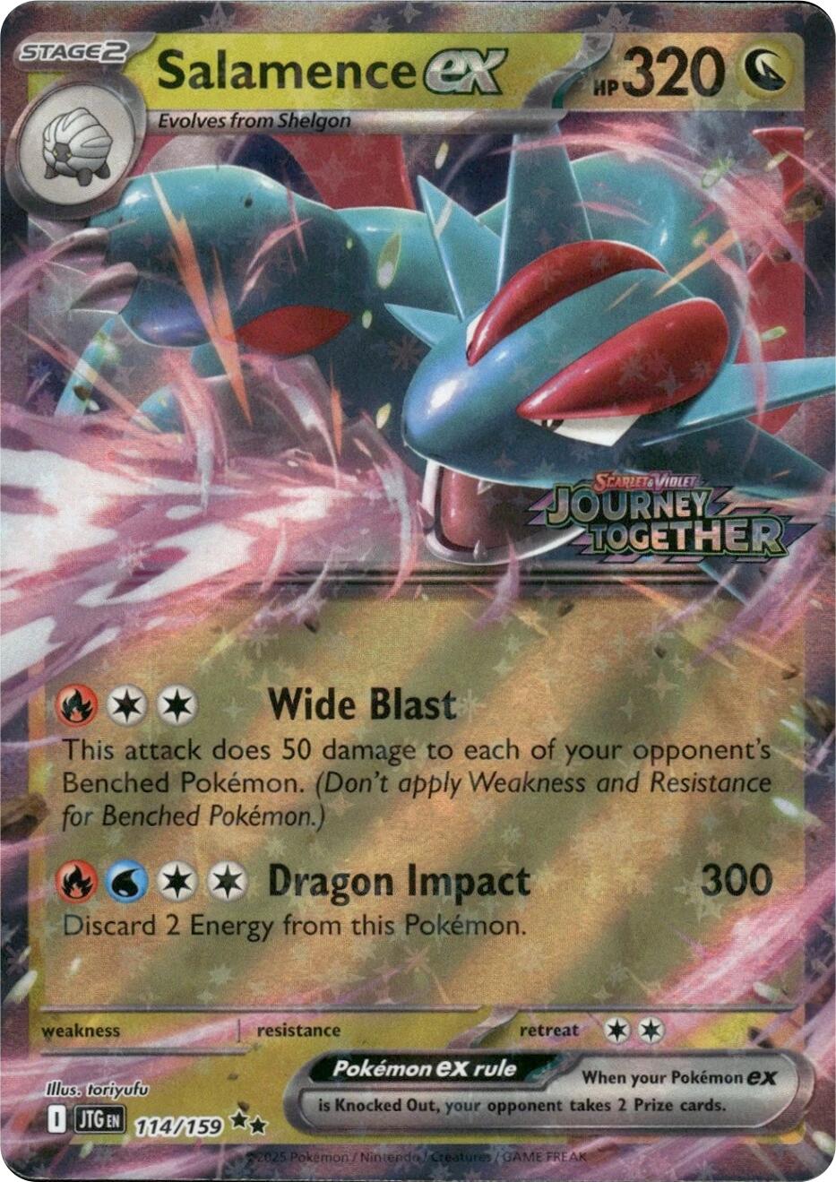 Salamence ex (114/159) (Journey Together Stamped) [Scarlet & Violet: Journey Together] | Total Play