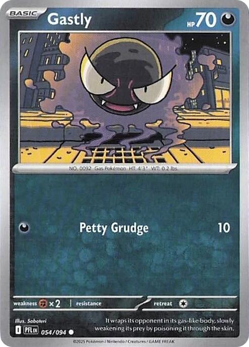 Gastly (054/094) (Reverse Holo) [Mega Evolution: Phantasmal Flames] | Total Play