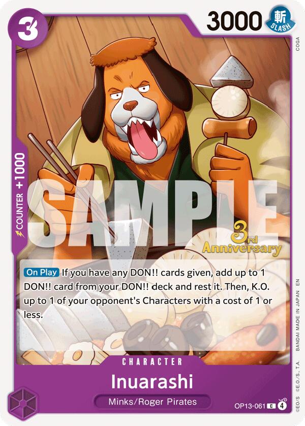 Inuarashi [Carrying On His Will: 3rd Anniversary Tournament Cards] | Total Play
