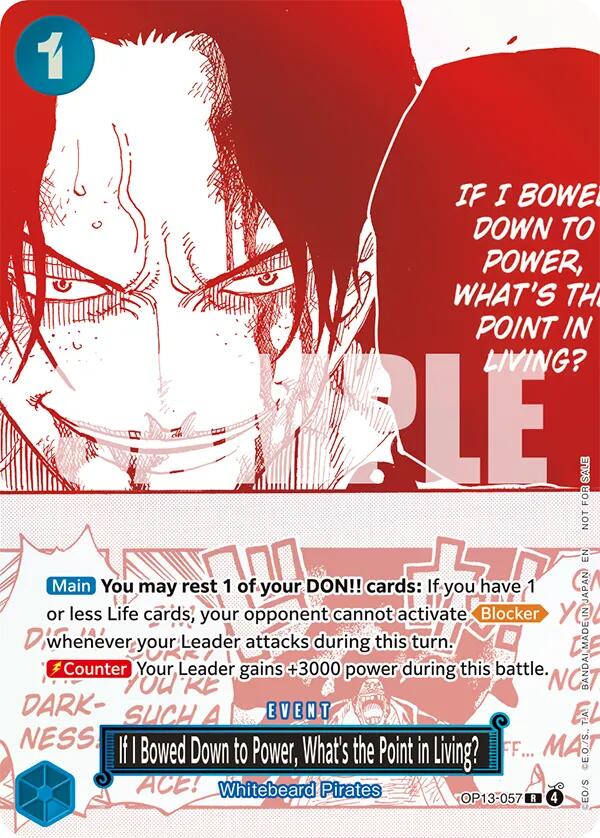 If I Bowed Down to Power, What's the Point in Living? (3rd Anniversary Treasure Campaign Pack) [One Piece Promotion Cards] | Total Play