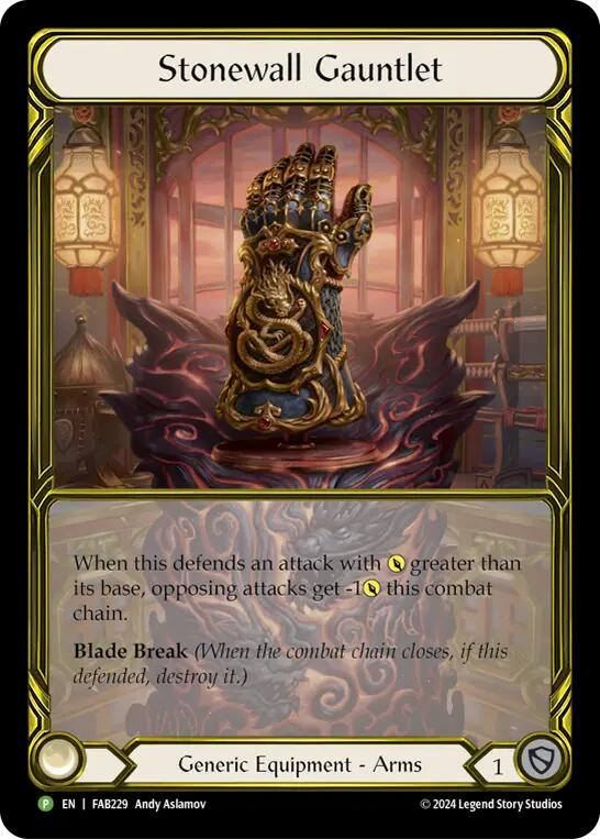 Stonewall Gauntlet (Golden) [FAB229] (Promo)  Cold Foil | Total Play