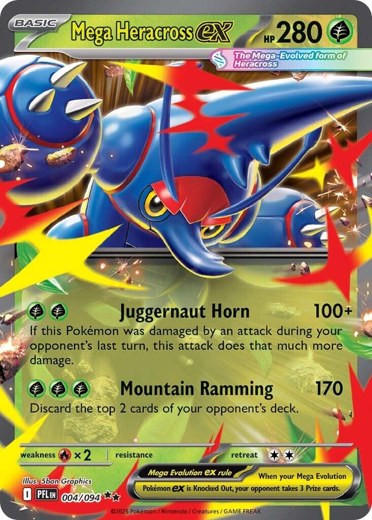 Mega Heracross ex (004/094) [Mega Evolution: Phantasmal Flames] | Total Play