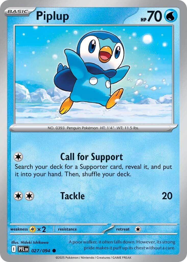 Piplup (027/094) [Mega Evolution: Phantasmal Flames] | Total Play