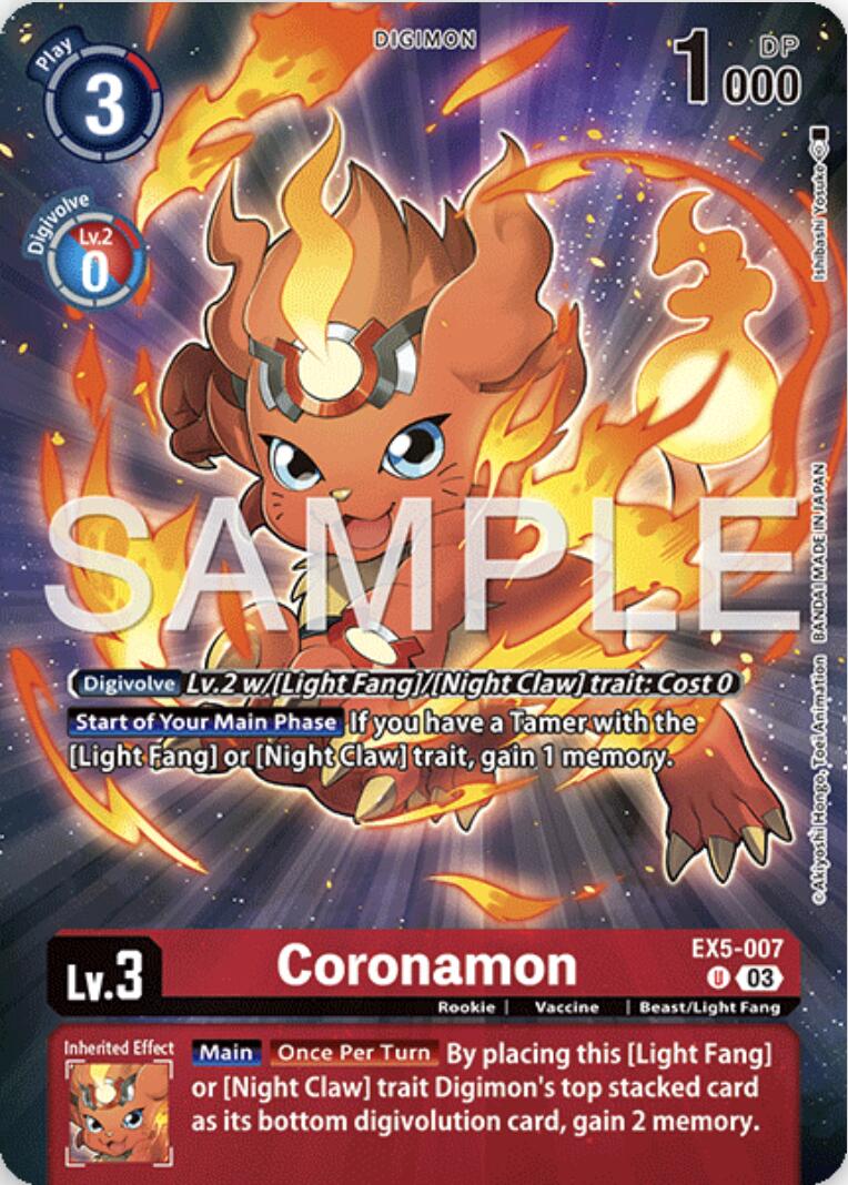 Coronamon [EX5-007] (Digimon Story: Time Stranger Collector's Edition) [Animal Colosseum] | Total Play