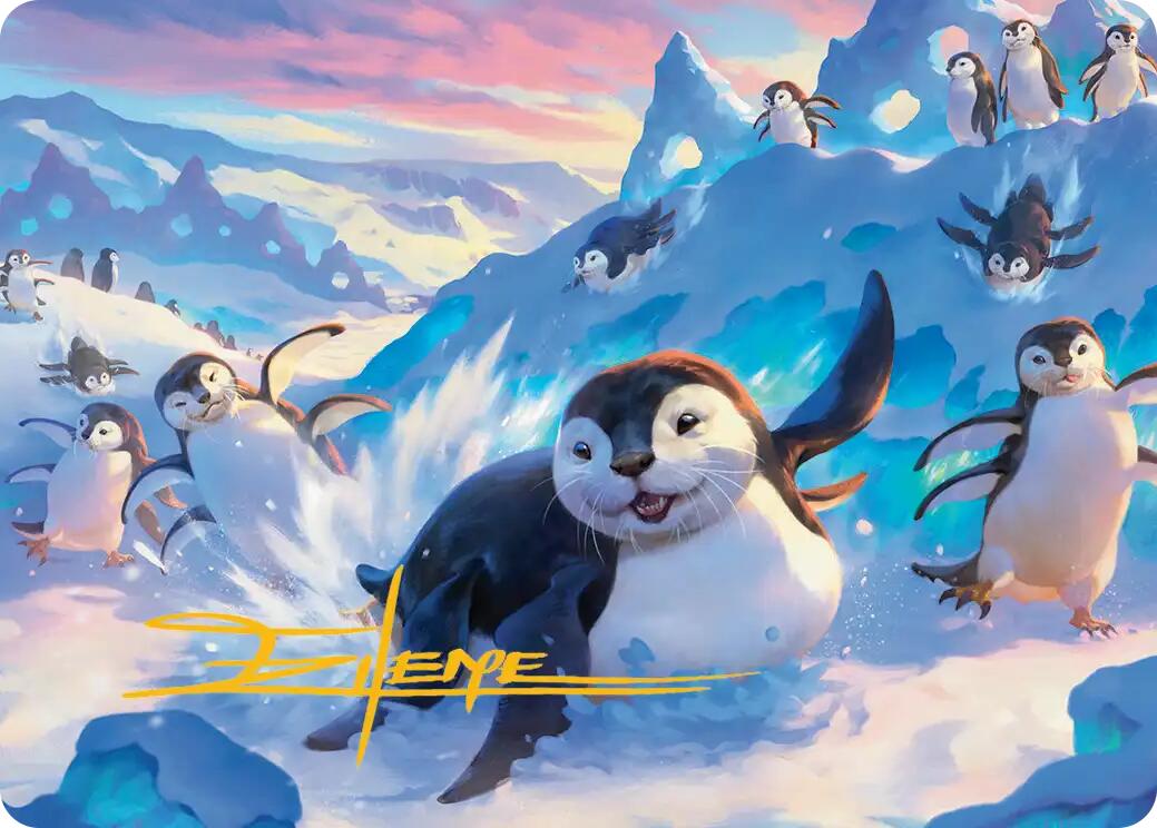 Otter-Penguin Art Card (Gold-Stamped Signature) [Avatar: The Last Airbender Art Series] | Total Play