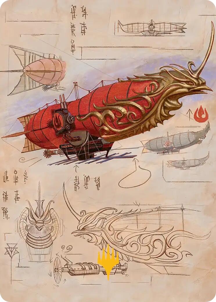 Phoenix Fleet Airship Art Card (Gold-Stamped Planeswalker Symbol) [Avatar: The Last Airbender Art Series] | Total Play