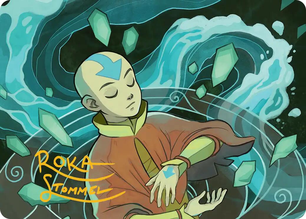 Aang, at the Crossroads Art Card (Gold-Stamped Signature) [Avatar: The Last Airbender Art Series] | Total Play