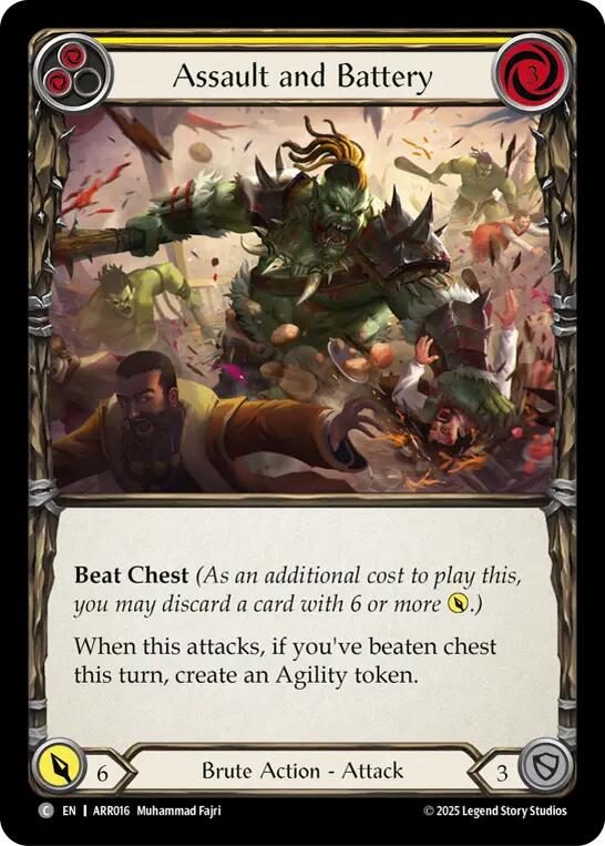 Assault and Battery (Yellow) [ARR016] (Armory Deck: Rhinar) | Total Play