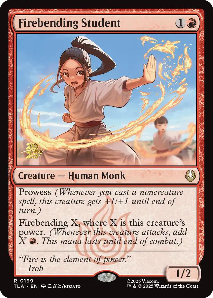 Firebending Student [Avatar: The Last Airbender Prerelease Cards] | Total Play