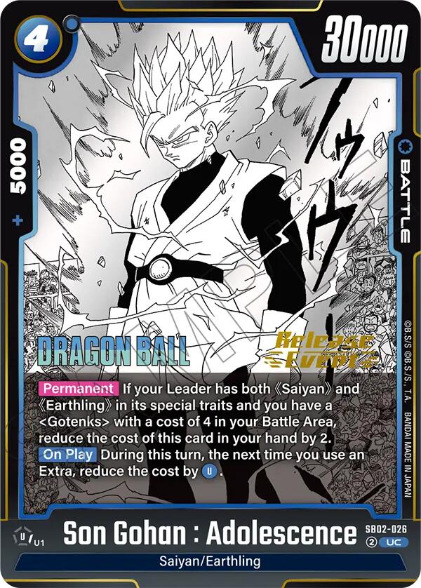 Son Gohan : Adolescence [Manga Booster 02 Release Event Cards] | Total Play