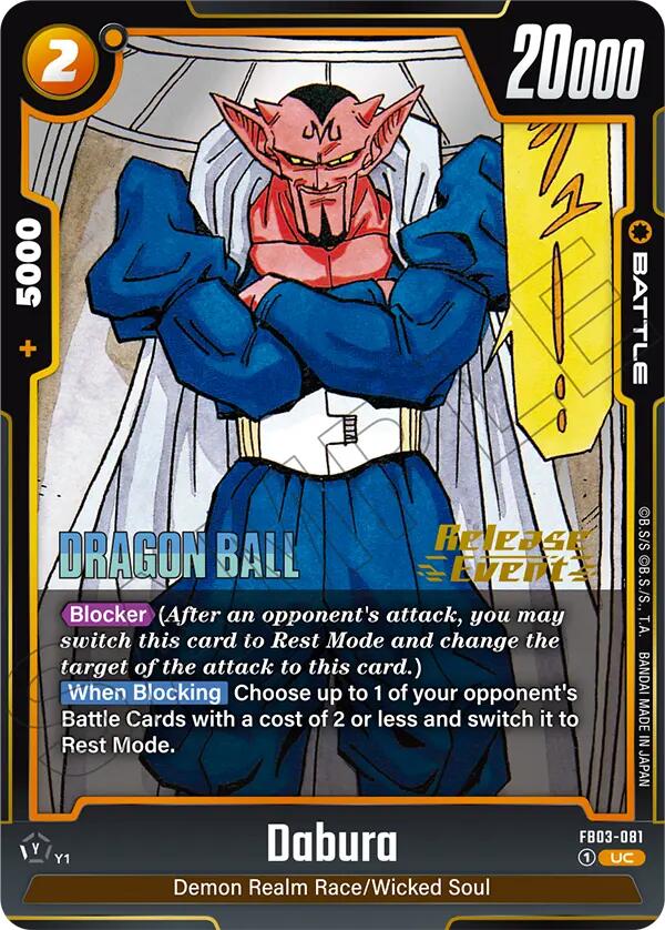 Dabura (FB03-081) [Manga Booster 02 Release Event Cards] | Total Play