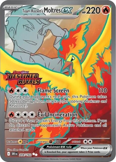 Team Rocket's Moltres ex (208/182) (Destined Rivals Stamp) [Miscellaneous Cards] | Total Play