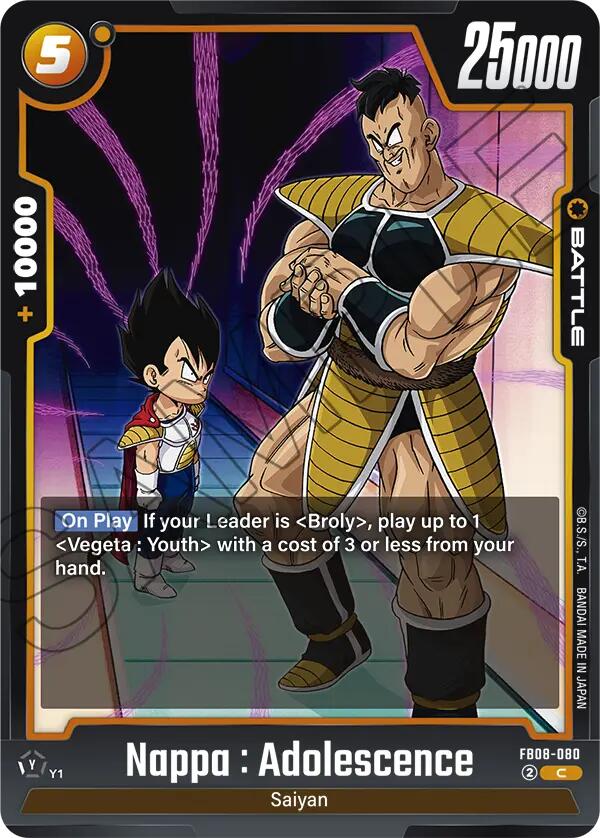 Nappa : Adolescence [Saiyan's Pride] | Total Play