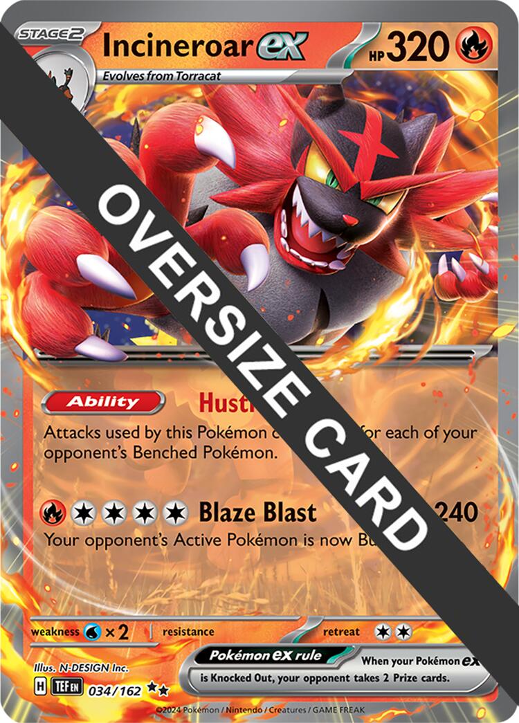 Incineroar ex (034/162) (Jumbo Card) [Scarlet & Violet: Temporal Forces] | Total Play