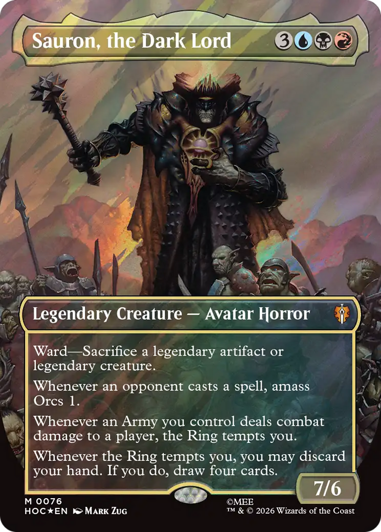 Sauron, the Dark Lord (Borderless) (Surge Foil) [The Hobbit] | Total Play