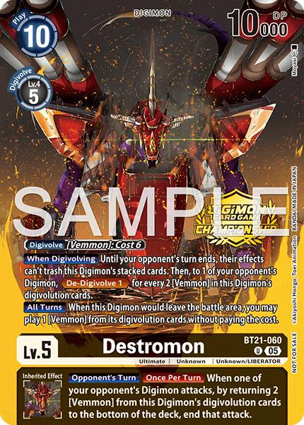 Destromon [BT21-060] (Championship 25-26 Season 2 Tamers Pack) [World Convergence] | Total Play