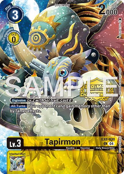 Tapirmon [EX8-030] (Championship 25-26 Season 2 Tamers Pack) [Chain of Liberation] | Total Play