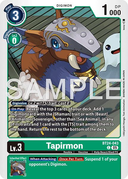Tapirmon [BT24-043] [Time Stranger] | Total Play
