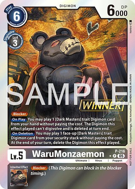 WaruMonzaemon [P-216] (Official Store Tournament 2026 Vol. 1 Winner) [Promotional Cards] | Total Play