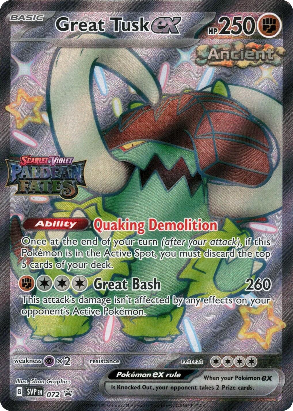 Great Tusk ex (072) (Paldean Fates Stamped) [Scarlet & Violet: Paldean Fates] | Total Play